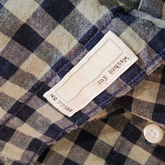 J.Crew Slim Untucked Green Gingham Long Sleeve Button-up Small Normcore Cottage - Picture 7 of 8